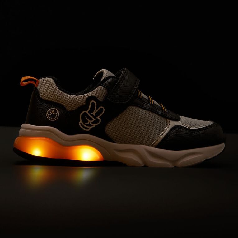 Active Intent Senior Kids' Thumbs Up Light Up Trainers, Grey, hi-res