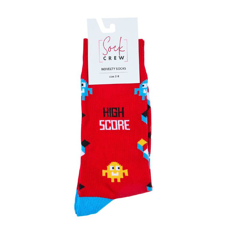 Sock Crew Novelty Crew Socks 1 Pack, Red, hi-res