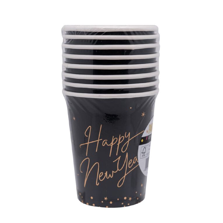 Party Inc Happy New Year Cups 250ml 8 Pack, , hi-res
