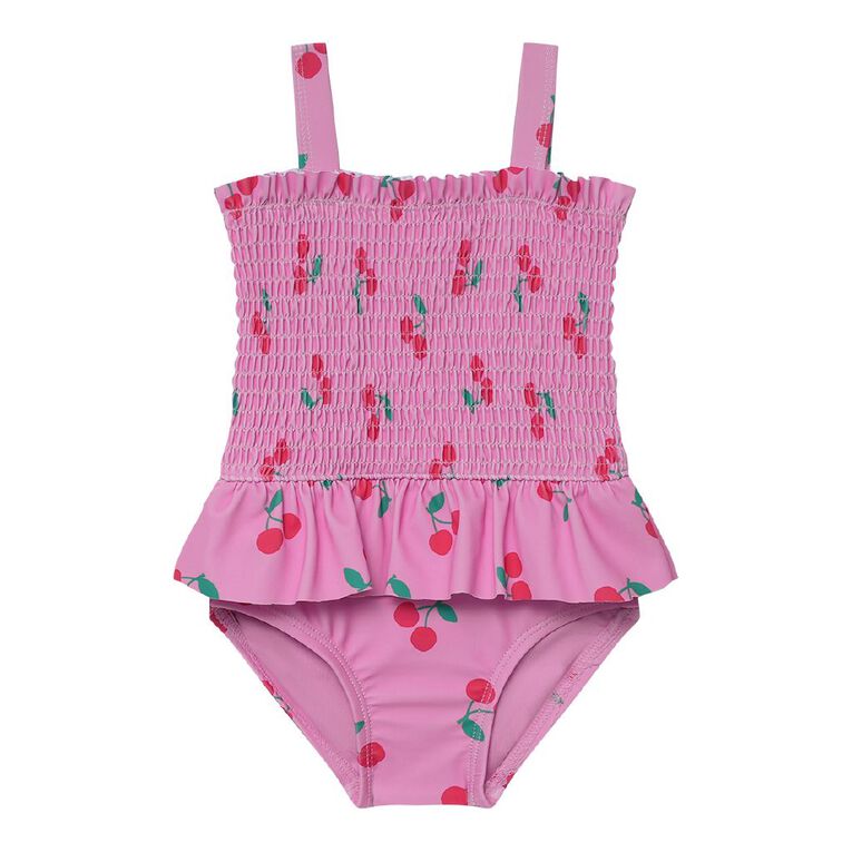 Young Original Baby Sleeveless Frill Swimsuit, Pink Mid, hi-res