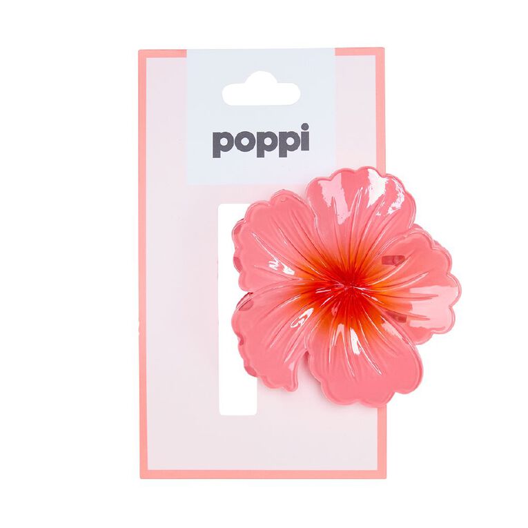 Poppi Hibiscus Claw Clip Pink, , hi-res