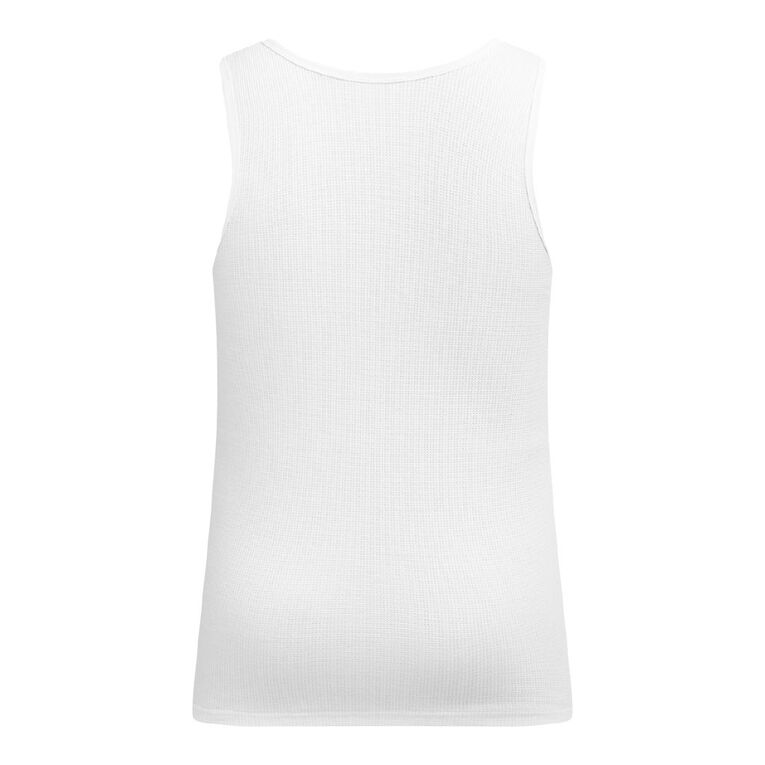 H&H Men's Waffle Singlet 2 Pack, Black/White, hi-res