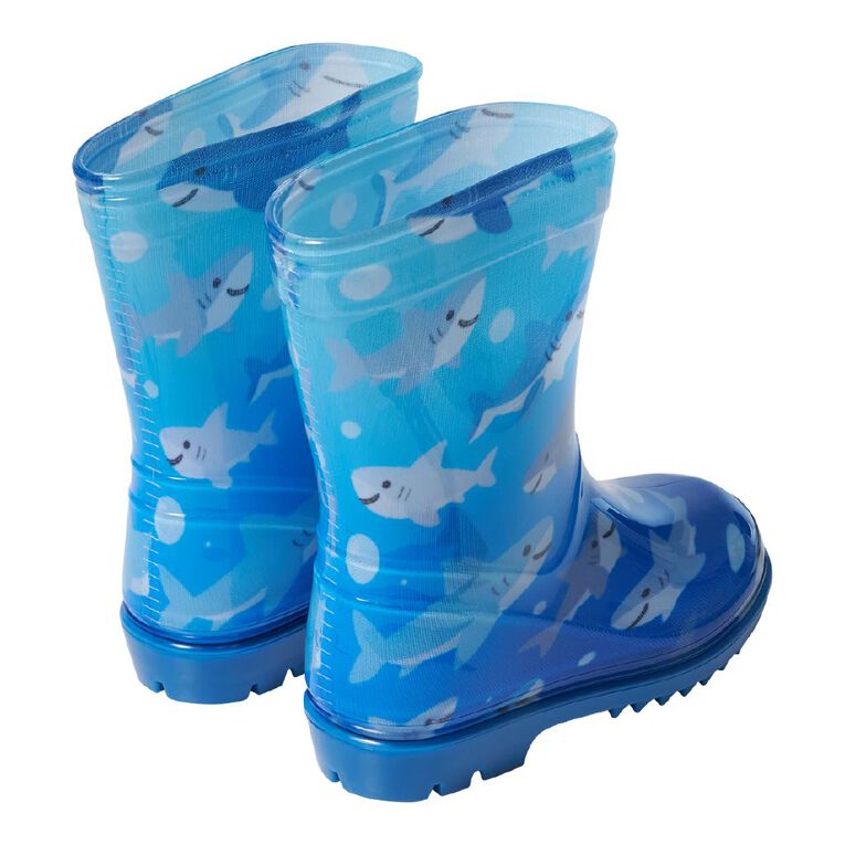 Young Original Junior Kids' PVC Printed Gumboots, Blue, hi-res