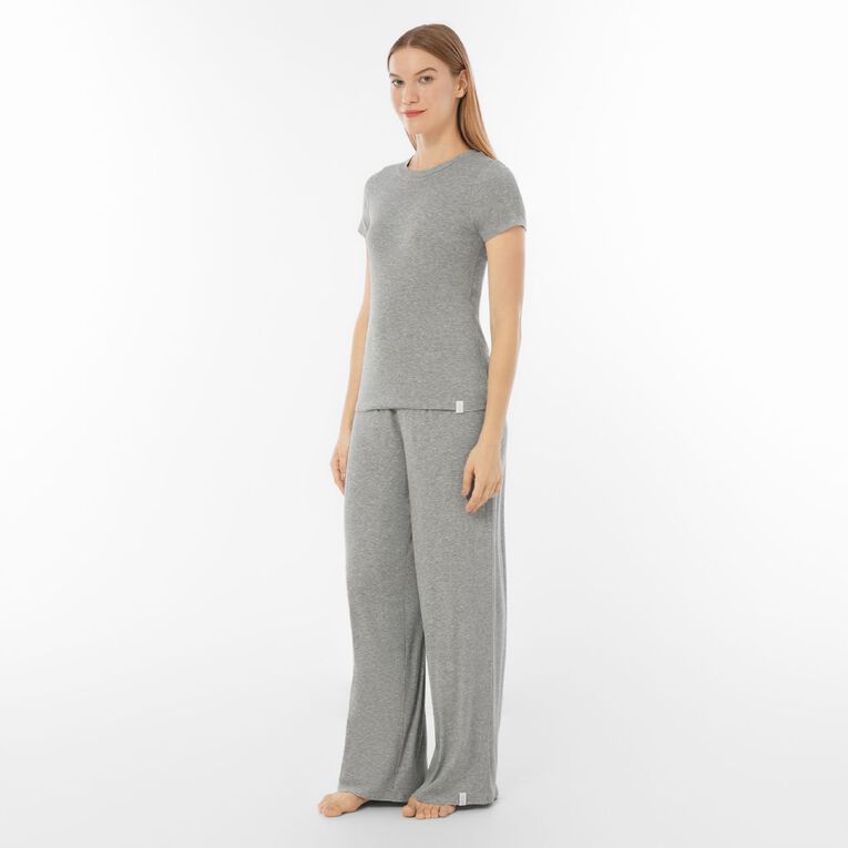 H&H Women's Lounge Ribbed Pants, Grey Marle, hi-res