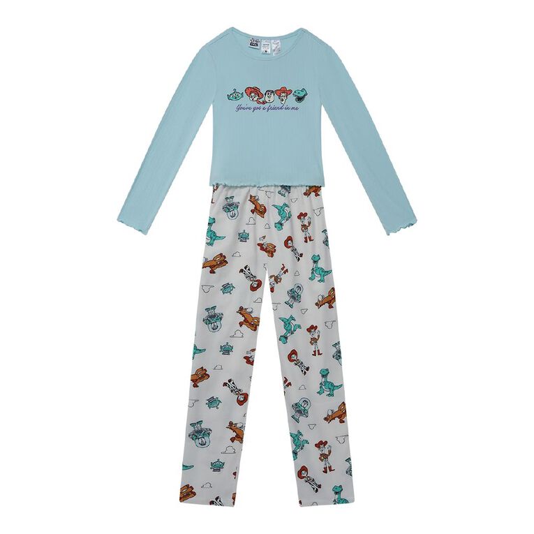 Toy Story Girls' Knit Top and Pant Pyjama Set, Blue Light, hi-res