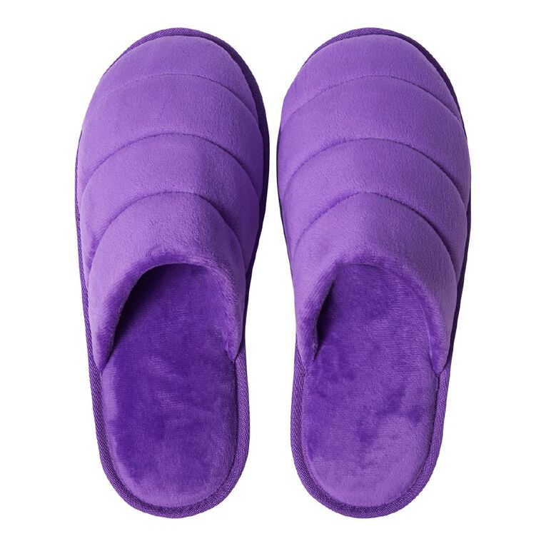 H&H Women's Puff Scuff Slippers, Purple Mid, hi-res