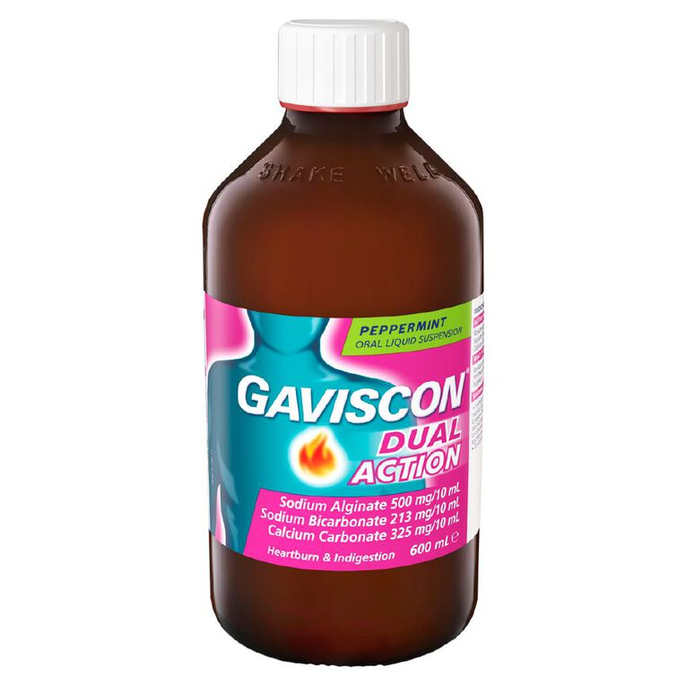 Gaviscon Dual Action Peppermint Liquid Bottles 600ml, , hi-res