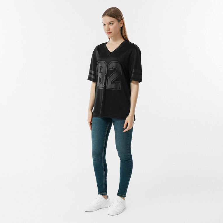 H&H Women's Short Sleeve Stripe Sports Tee, Black, hi-res