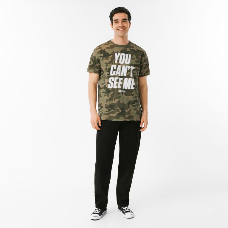 WWE Men's John Cena Tee, Green Dark, hi-res