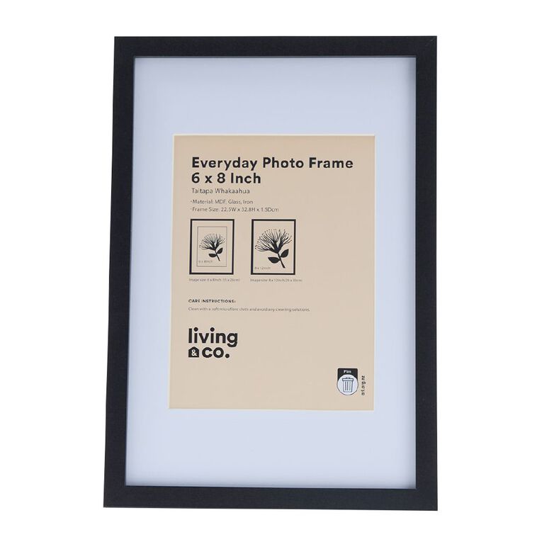 Living & Co Everyday Photo Frame 6in x 8in Black, , hi-res