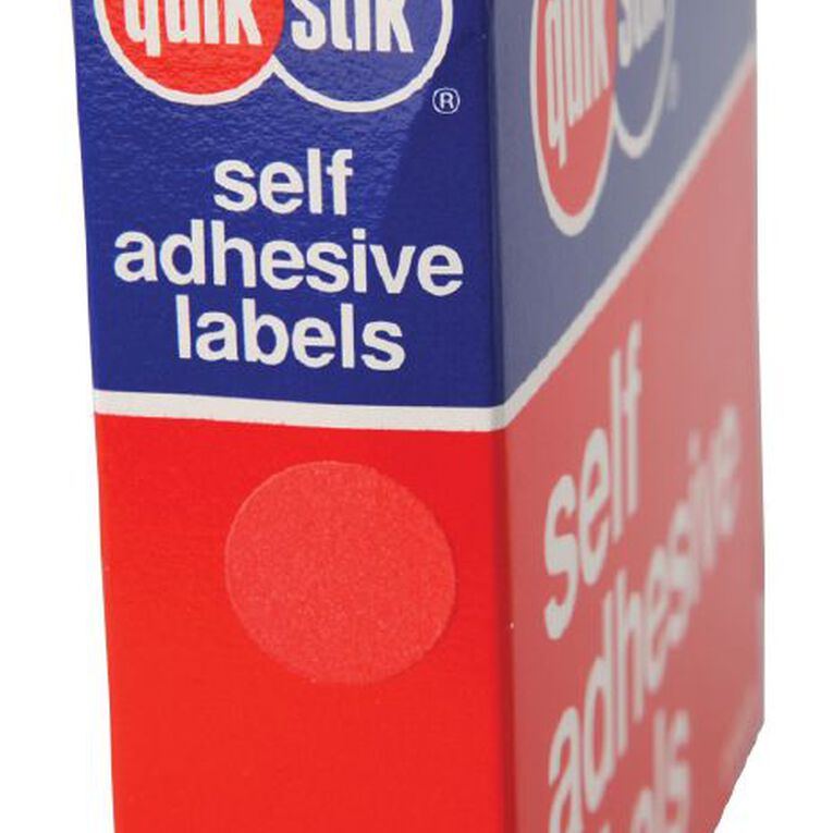 Quik Stik Labels MC14 Dot Labels Red 1050 Pack, , hi-res