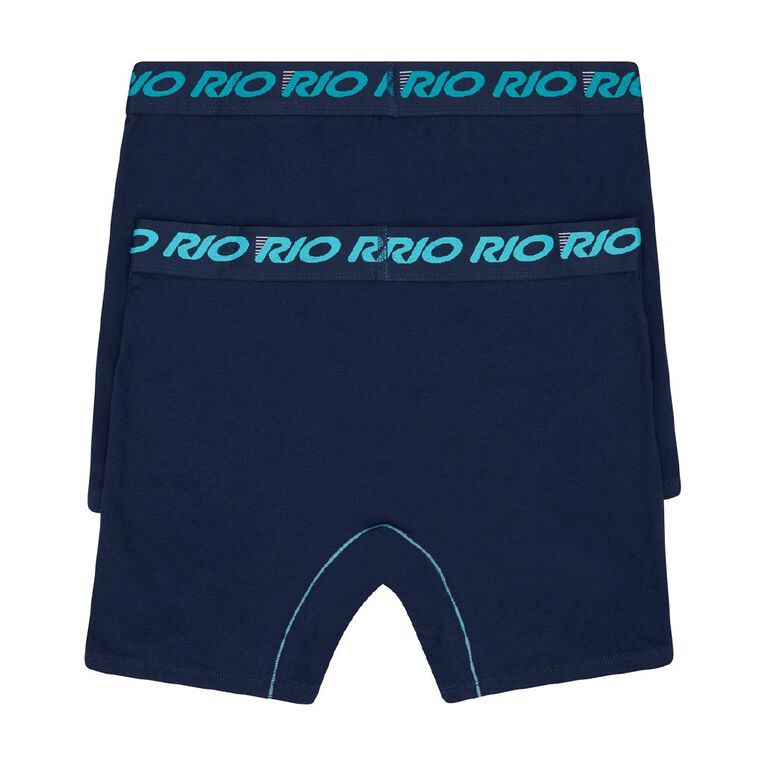 Rio Men's Active Long Leg Trunks 2 Pack, Navy, hi-res