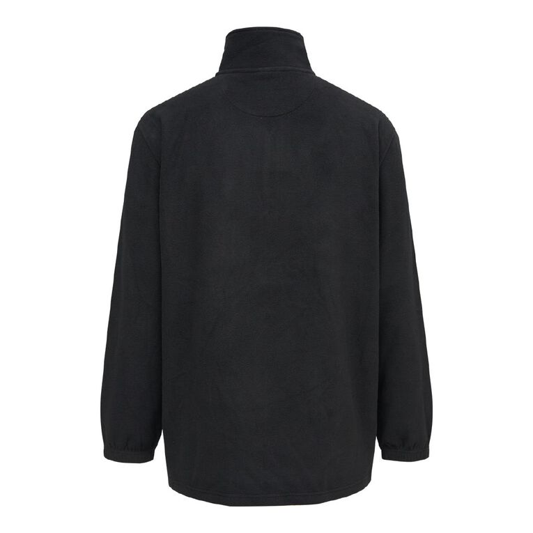 Rivet Men's 1/4 Zip Microfleece Sweater, Black, hi-res