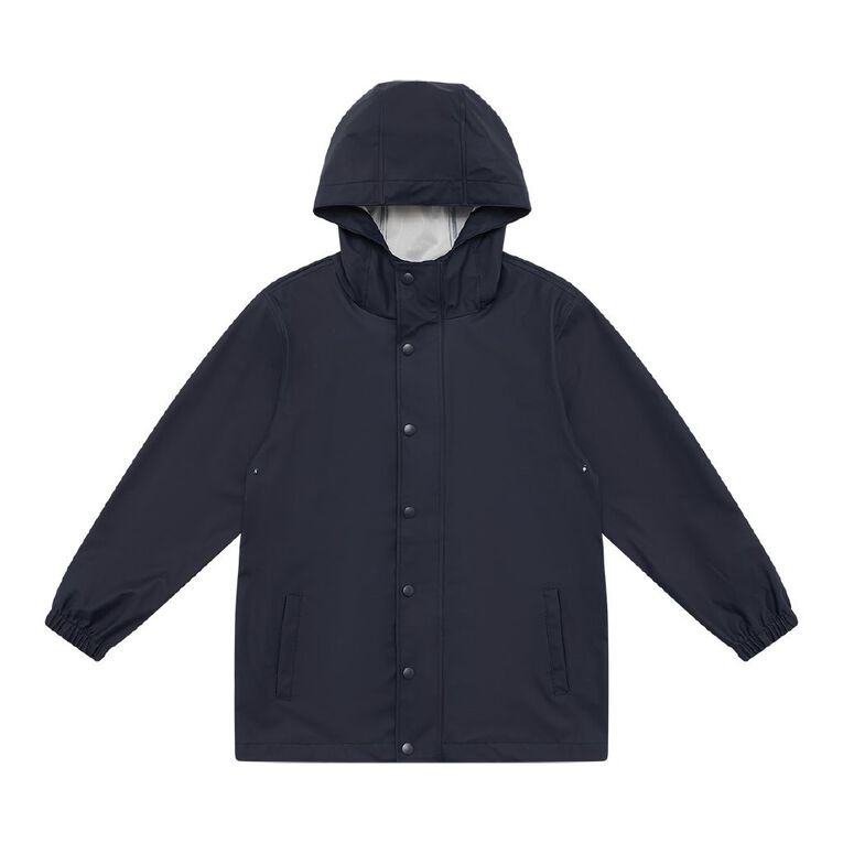 Young Original Waterproof Plain Raincoat, Blue Dark, hi-res