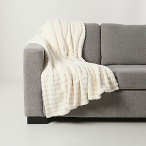 Living & Co Plush Checkerboard Throw 127cm x 152cm