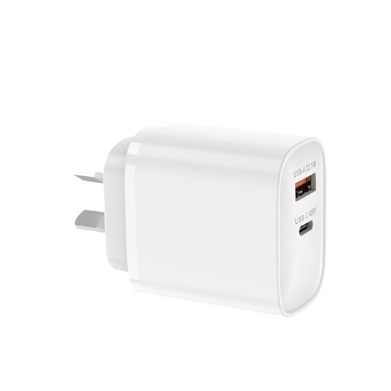 Tech.Inc 45W USB C + USB A Dual PD Wall Charger TI451C, , hi-res