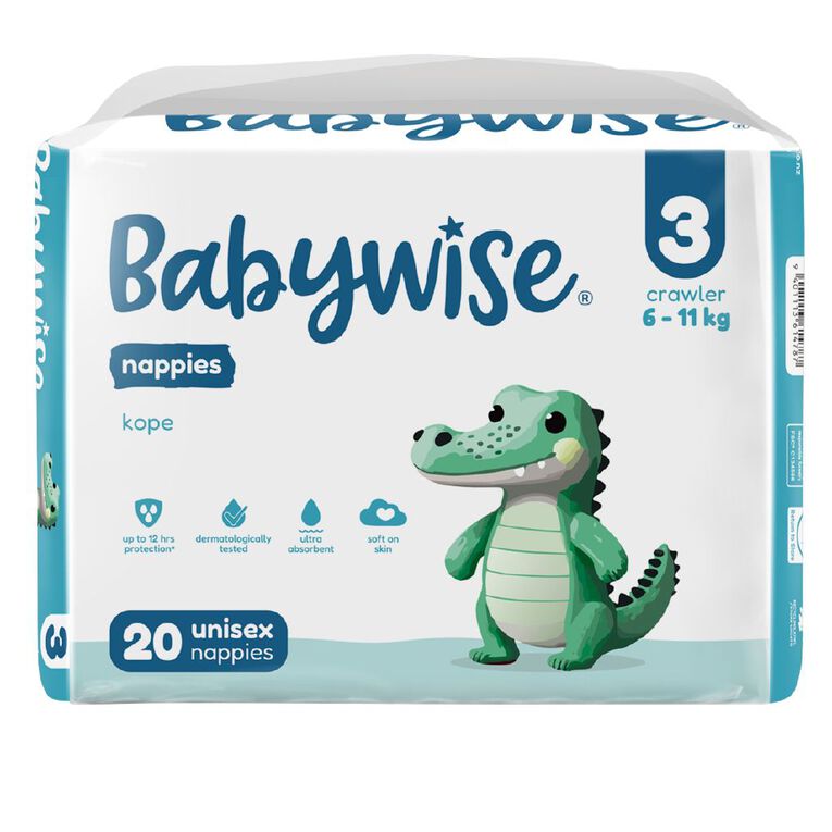 Babywise Nappies Convenience 6-11kg Crawler 20 Pack, , hi-res