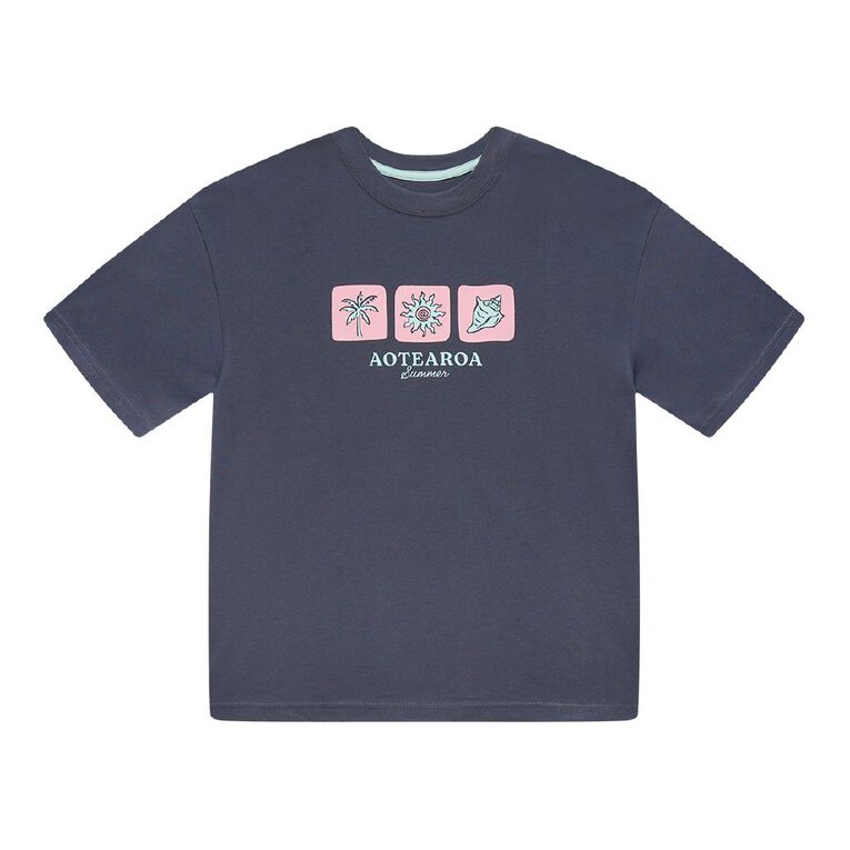 Young Original Short Sleeve Oversized Tee, Blue Dark, hi-res