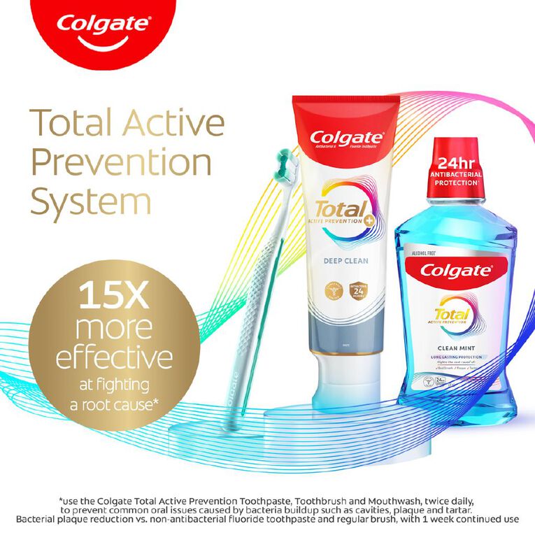 Colgate Total Active Prevention Foaming Clean Toothbrush Medium 1 Pack, , hi-res