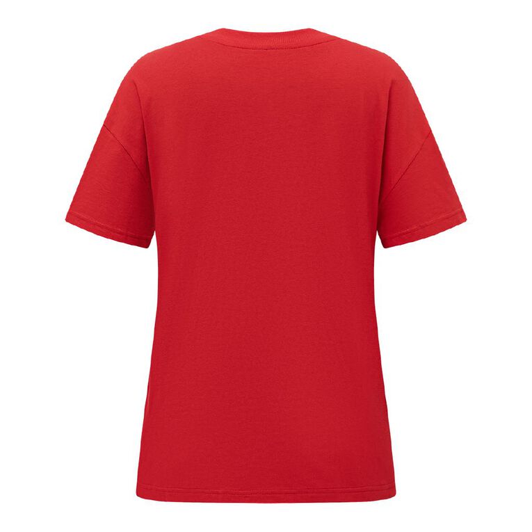 H&H Women's Christmas Printed Tee, Red Mid, hi-res