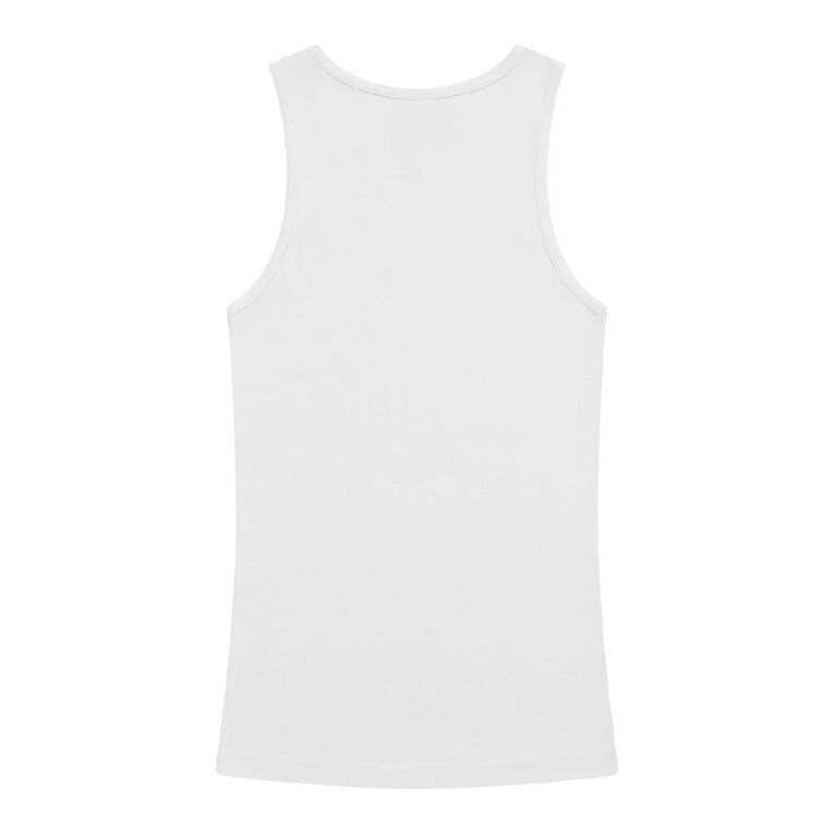 H&H Kids' Essential Singlet 2 Pack, White, hi-res