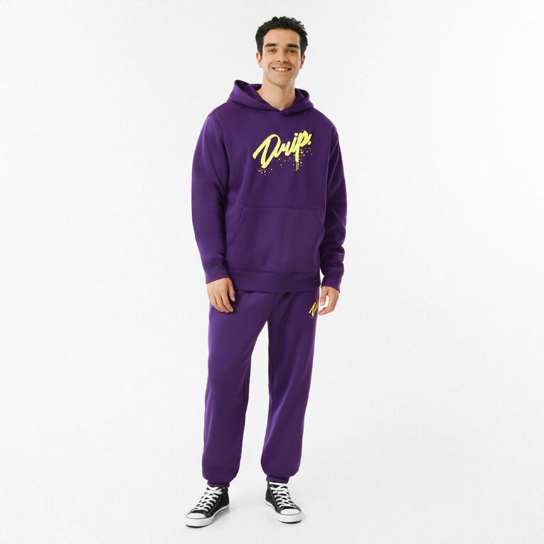 Garage Men's Elastic Cuff Trackpants, Purple Dark, hi-res