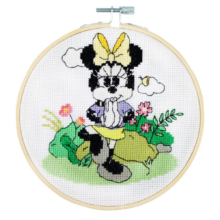 Disney Counted Cross Stitch Hoop Art Kit 15cm Minnie, , hi-res
