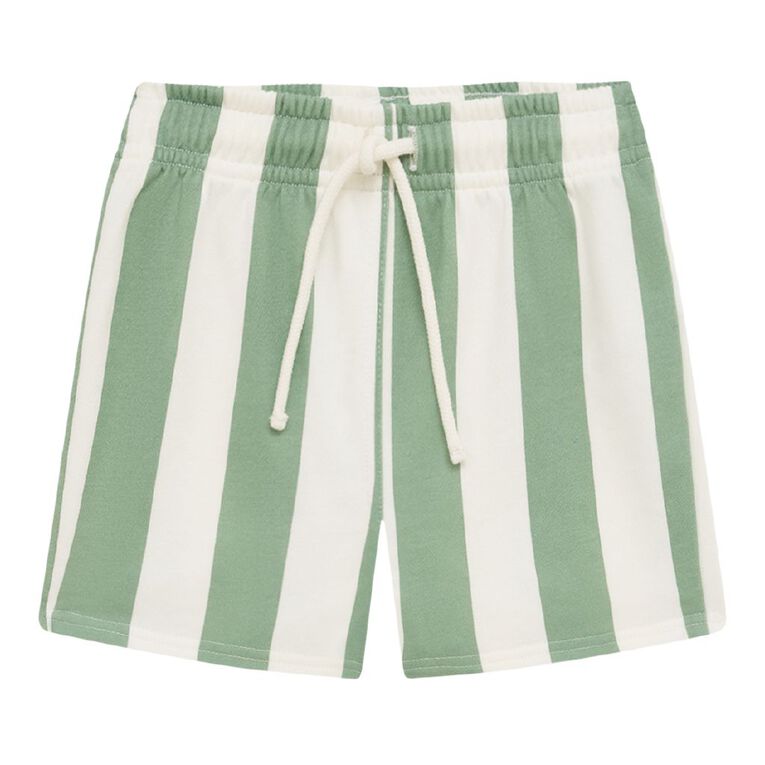 Young Original Toddler Printed Terry Shorts, Green Mid, hi-res