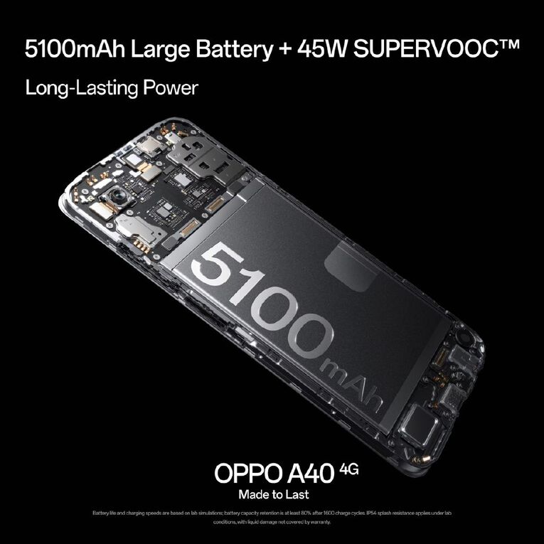 OPPO A40 4G with One NZ Prepay Sim Black, , hi-res