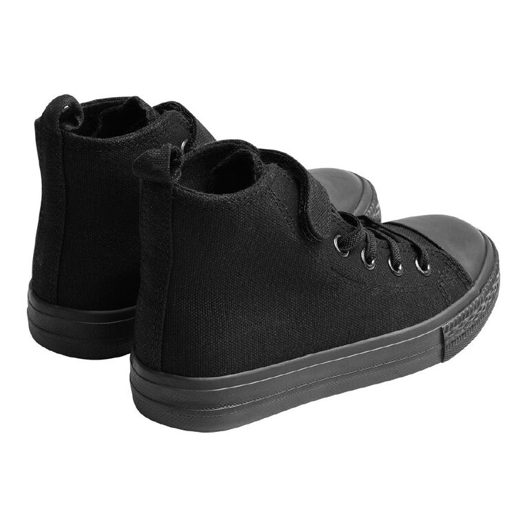 Young Original Senior Kids' Jude Canvas High Top Sneakers, Black, hi-res