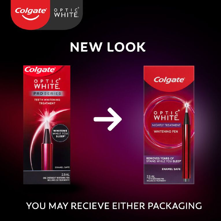 Colgate Optic White Nightly Treatment Whitening Wand 3% 1 Pack 2.5ml, , hi-res