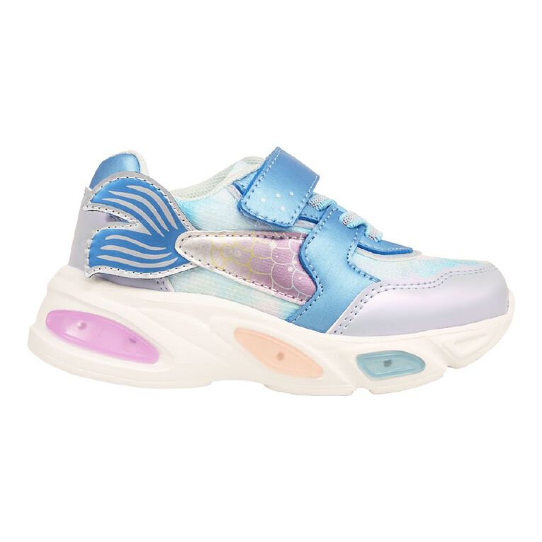 Active Intent Junior Kids' Mermaid Light Up Sneakers, Blue Light, hi-res