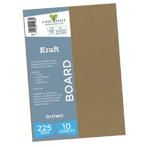 Direct Paper Create With Cardstock 225gsm Smooth Kraft 10 Pack
