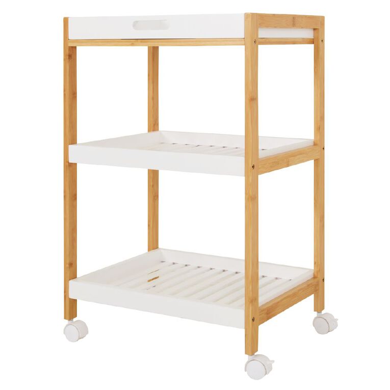 Living & Co Bamboo 3 Tier Trolley, , hi-res