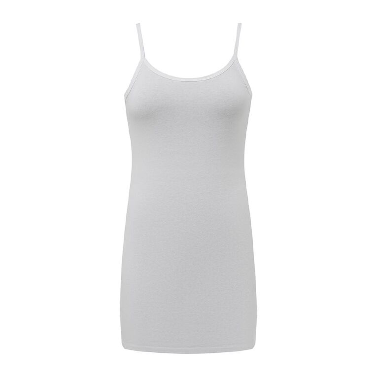 H&H Women's Stretch Longline Cami, White, hi-res