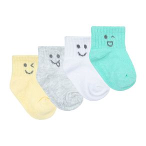 Underworks Infants' Light Weight Quarter Crew Socks 4 Pack