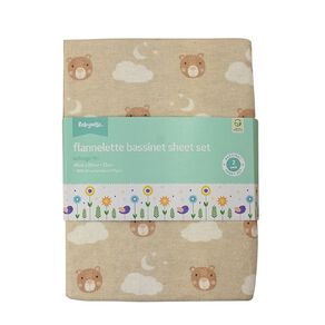 Babywise Flannelette Bassinet Sheet Bears 2 Pack