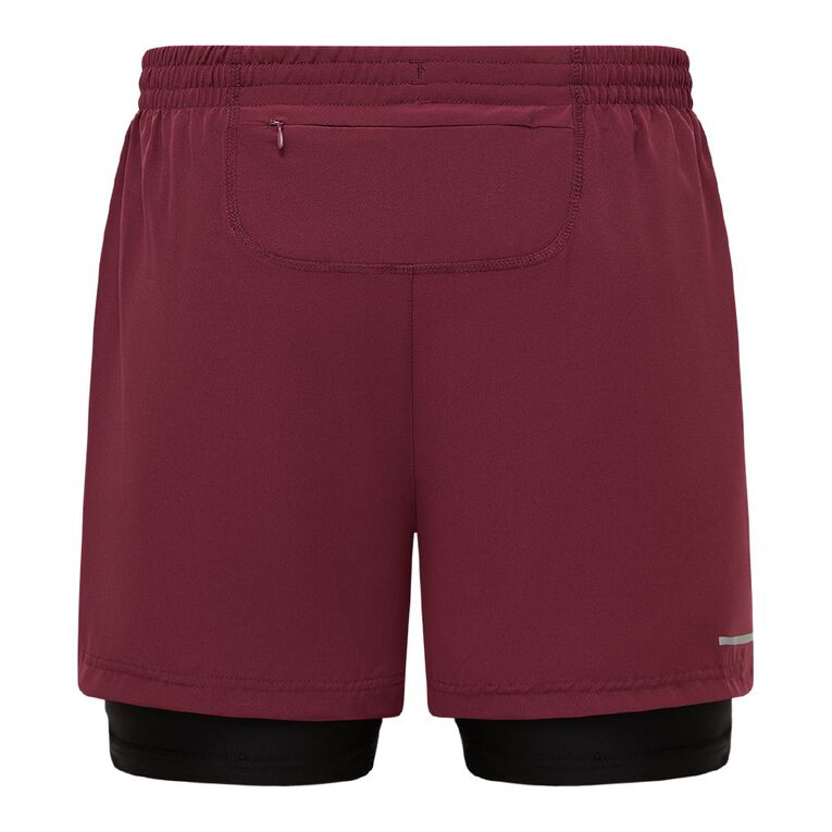Active Intent Men's 5 Inch Lined Shorts, Red Dark, hi-res