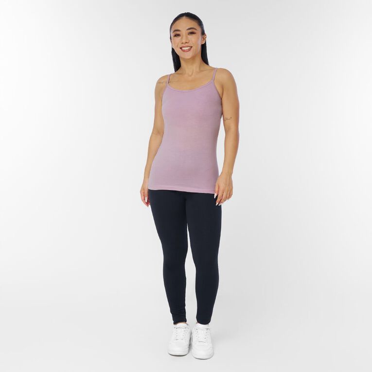 H&H Women's Stretch Fit Shelf Bra Singlet, Purple Light, hi-res