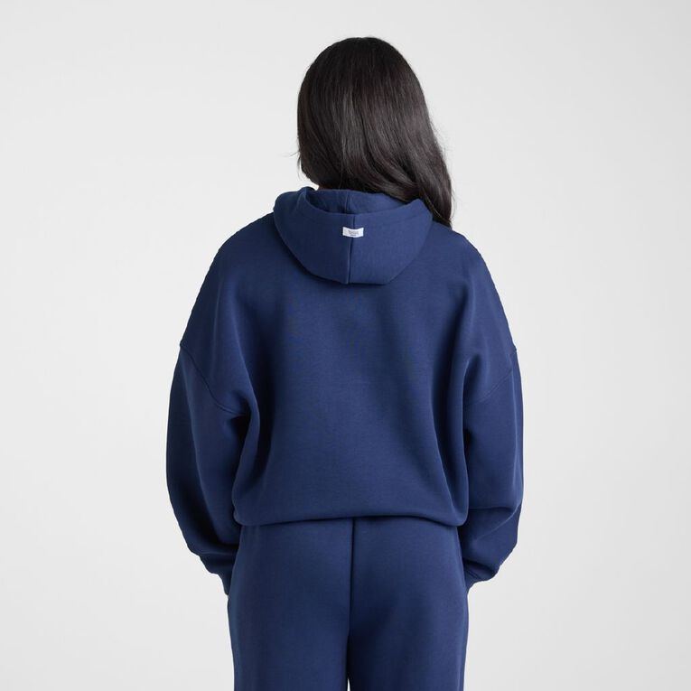 Lonsdale Women's Boxy Hoodie Sweatshirt, Blue Dark, hi-res