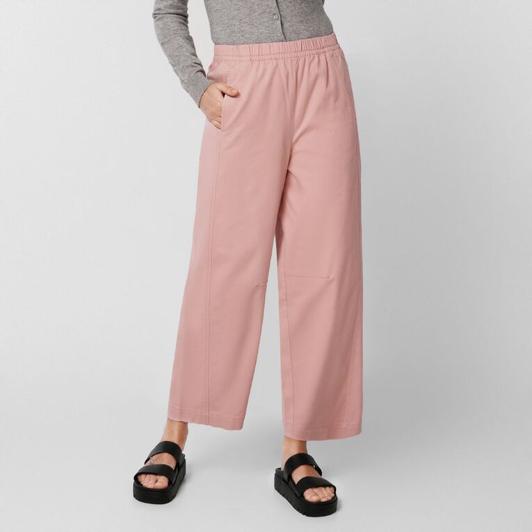 H&H Women's Relaxed Barrel Leg Pants, Pink Mid, hi-res