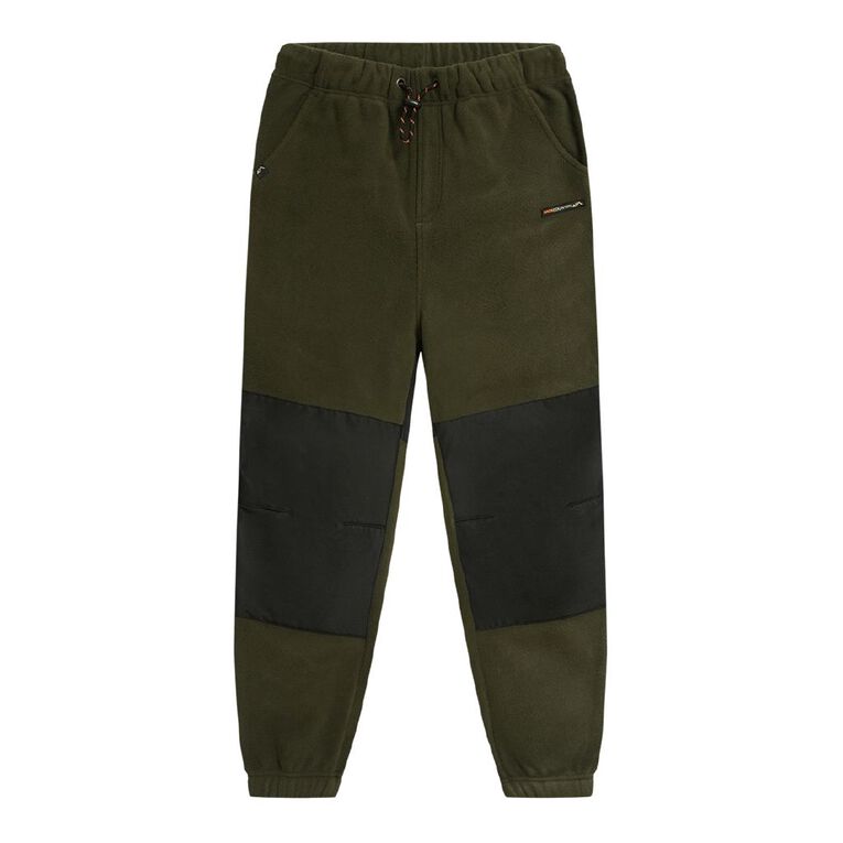 Back Country Kids' Fleece Spliced Pants, Green Dark, hi-res