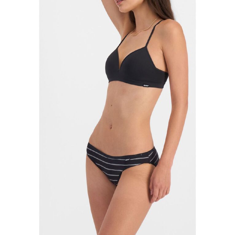 B FOR BONDS Women's Bikini Briefs 2 Pack, Black/White, hi-res