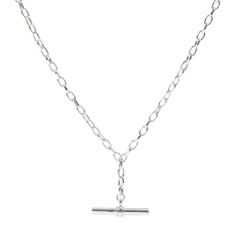 Silver Plated Bar Necklace, , hi-res