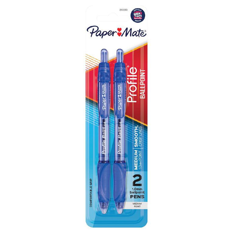 Paper Mate Profile Retractable Ball Pen 1.0mm Blue 2 Pack, , hi-res