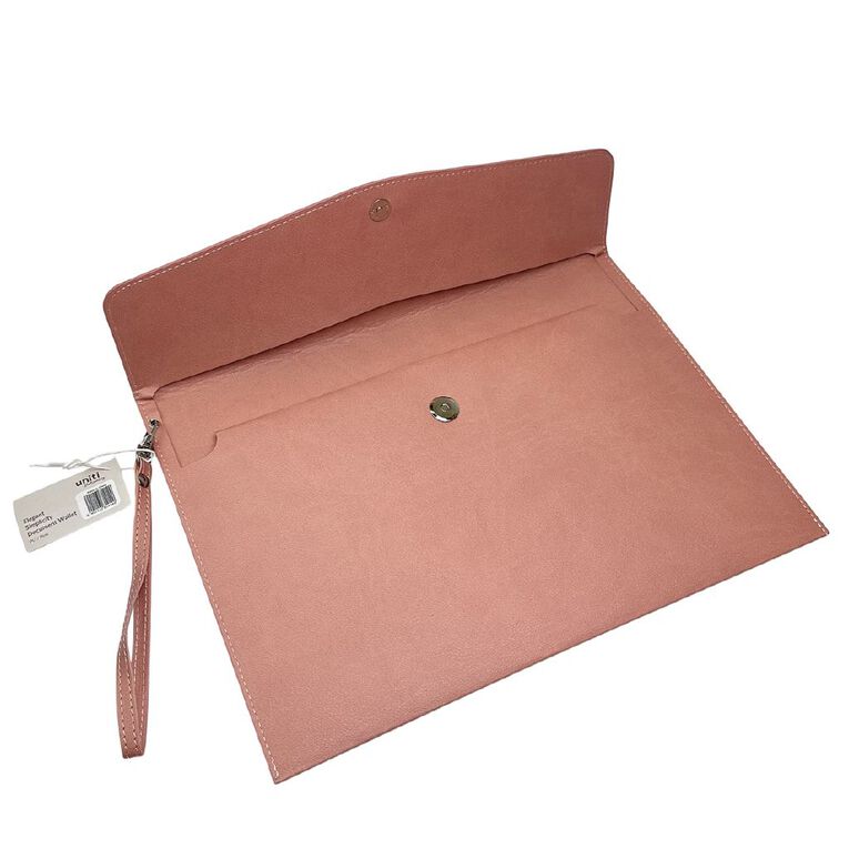 Uniti Stationery Pu Document Wallet A4 Pink, , hi-res