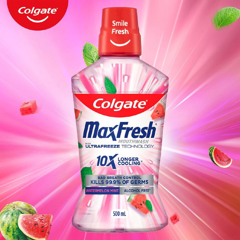 Colgate Max Fresh Watermelon Mint Mouthwash 500ml, , hi-res