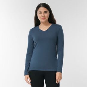 H&H Women's Essential Stretch Long Sleeve V-Neck Top