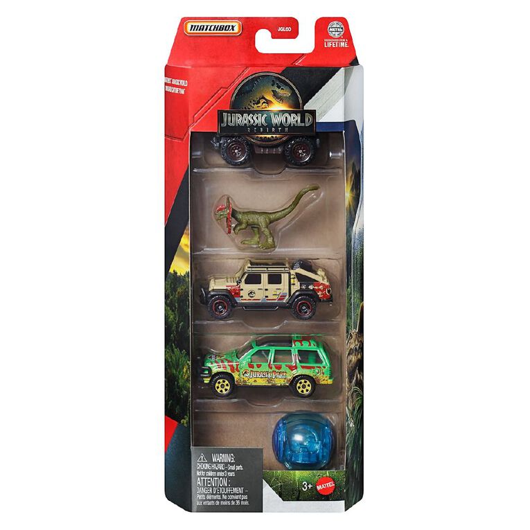 Matchbox Jurassic Diecast Vehicles 5 Pack Assorted, , hi-res