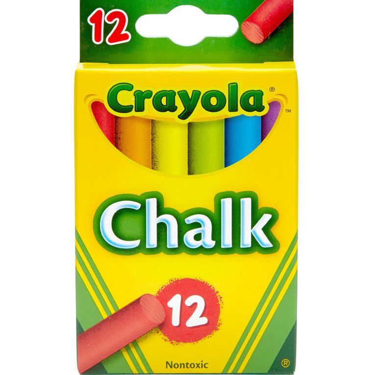 Crayola Chalk Coloured 12 Pieces Assorted, , hi-res